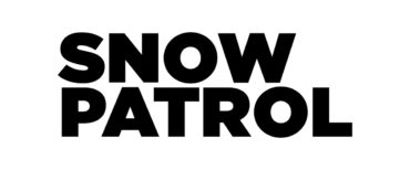 Black and white logo for "Snow Patrol"