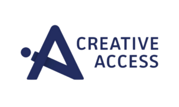 Creative Access Logo. Navy blue text on white background.